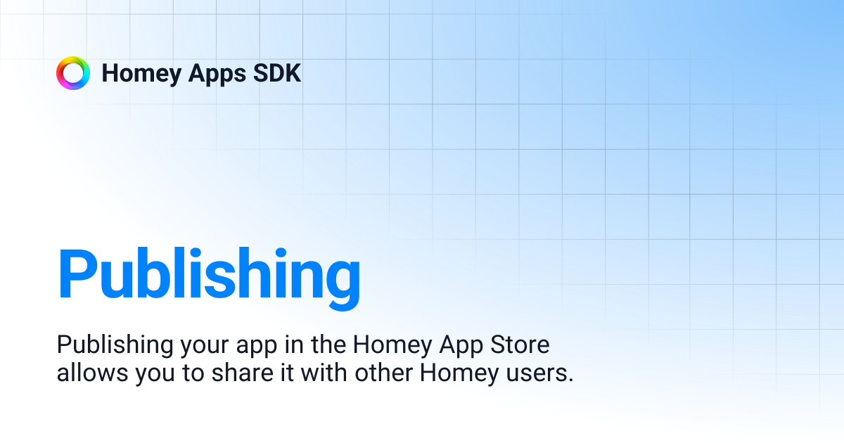 Publishing | Homey Apps SDK