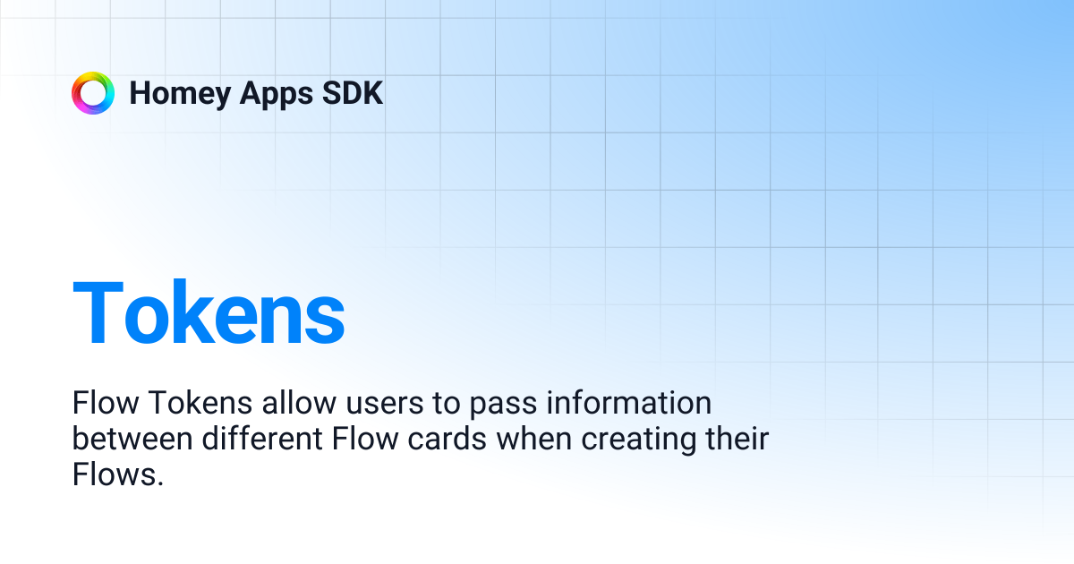 Tokens | Homey Apps SDK